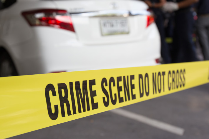 crime scene tape protect area for vehicle search