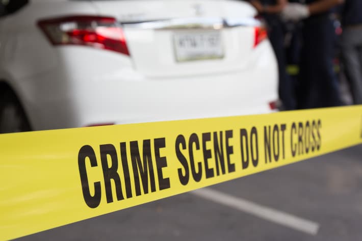 crime scene tape protect area for vehicle search