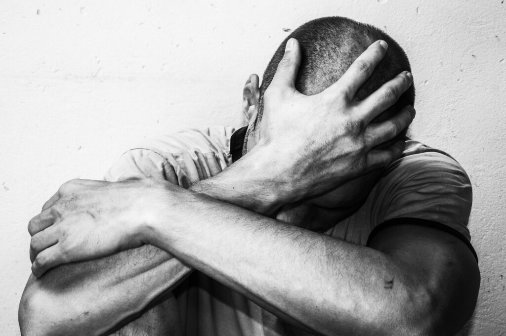 Depressed and tormented man