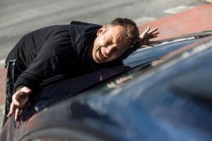 Fast car hitting pedestrian Fast car hitting pedestrian